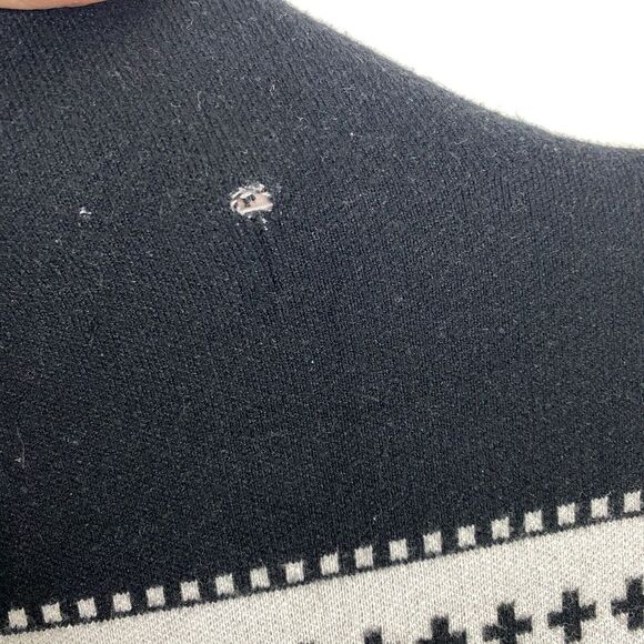 Nicole Miller Women's Mock Neck Long Sleeve Sweater Size Extra Large Black/White - Picture 5 of 7